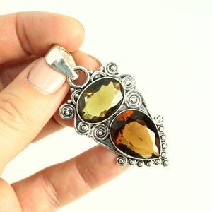 Sterling Silver .925 Smokey Topaz Pendant